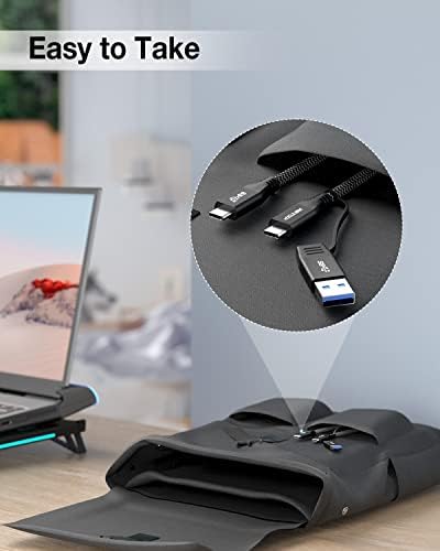 RIITOP 20 Gbps USB 3.2 C to C Cable – 1 FT Braided Type C to A Adapter for External M.2 SSD – Fast Charging & Data Transfer Solution with E-Marker Chipset for Optimal Performance and Compatibility
