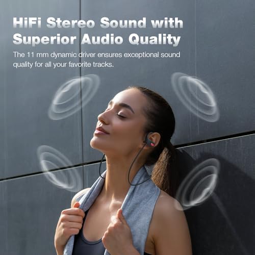Boean IPX7 Waterproof Bluetooth Earbuds – 16-Hour Long Battery Life Wireless Sports Headphones with Advanced Noise Isolation and Ergonomic Comfort for Active Lifestyles and Uninterrupted Audio Enjoyment