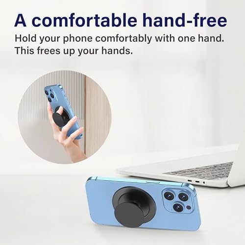 Vibrant Orange Cute Smile Face Expandable Phone Grip & Stand – Eco-Friendly Magsafe-Compatible Mobile Holder for Enhanced Hands-Free Functionality – Portable Smartphone & Tablet Accessory for Secure Use