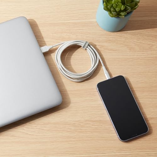 Premium 6-Foot Nylon Braided Lightning Charger Cable – MFi Certified USB-A to Lightning for i Phone 14/13/12/11/X/Xs Pro/Pro Max/Plus & i Pad – Durable 10,000 Bend Lifespan, Sleek Silver Design for Enhanced Efficiency and Flexibility