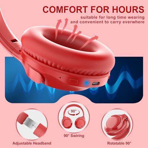 MIDOLA Hi-Fi Bluetooth Over-Ear Headphones – 68-Hour Playtime, Foldable Design for Ultimate Portability, Deep Bass with 6 Custom EQ Modes, Integrated Microphone for Crystal Clear Calls – Perfect for Travel and Home Office Use