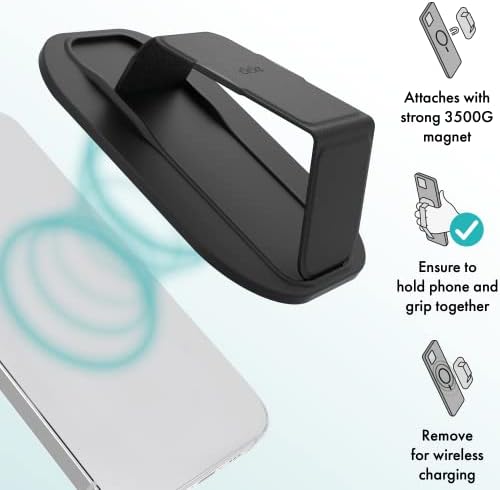 Mag Safe-Enhanced CLCKR Phone Grip & Stand – Adjustable Magnetic Holder for i Phone 15, 14, 13, 12 Models – Strong 3500 Gauss Magnet for Secure Use – Slim, Portable Design for Easy Travel – Versatile Ring Grip with Adjustable Finger Strap for Optimal Viewing Angles – No Residue, Effortless Wireless Charging Compatibility – Ideal for Everyday Convenience in Blue