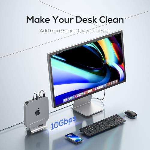 Transform Your Mac Mini with the Ultimate 5-in-1 USB C Hub Adapter – High-Speed Docking Station Featuring 10 Gbps Transfer, Dual USB C Ports, M.2 NVMe SSD Compatibility, and SD/TF Card Reader for Seamless Connectivity and Enhanced Productivity
