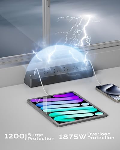 Revolutionize Your Workspace with ACOZVIN 17-in-1 Desk Clamp Power Strip – 40 W Fast Charging Hub, 9 AC Outlets & 8 USB Ports (4 USB-C) for Ultimate Device Connectivity, 10 ft Flat Plug Surge Protector Perfect for Home Office Efficiency and Safety