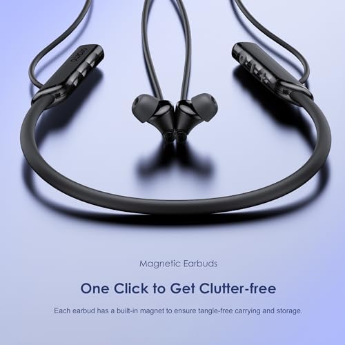 Oraimo Neck Lite Wireless Neckband Earbuds – Ultra-Lightweight Design with Deep Bass, IPX4 Waterproof Rating, and 30-Hour Playtime for Uninterrupted Music Enjoyment – Built-in Microphone for Hands-Free Calls and Magnetic Storage for Seamless Portability