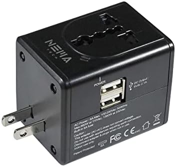 Global Travel Power Adapter with Dual USB Fast Charging – Effortless Device Compatibility Across 150+ Countries