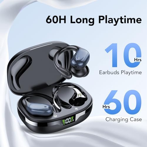 Unleash the Power of Sound with CASCHO Bluetooth 5.3 Wireless Earbuds – 60-Hour Playtime, Deep Bass Immersion, and IPX7 Waterproof Sports Design for Ultimate Active Lifestyle Compatibility with Android & i OS Devices
