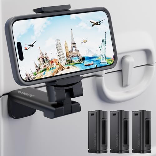 Mii KARE Universal Airplane Phone Holder – Innovative 360-Degree Rotating Smartphone Mount for Ultimate In-Flight Entertainment, Lightweight and Durable Travel Companion for Effortless Viewing on Tray Tables, Perfect for Long Flights and Quick Getaways