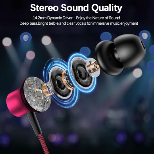 USB C Wired Earbuds: Premium Noise Cancelling Hi-Fi Stereo Earphones with In-Line Mic & Volume Control for Samsung S25, S24 FE, i Phone 16 – Durable Nylon Design for Ultimate Comfort & Longevity, Perfect for Galaxy A56, A55, A35 – Elevate Your Audio Experience Effortlessly