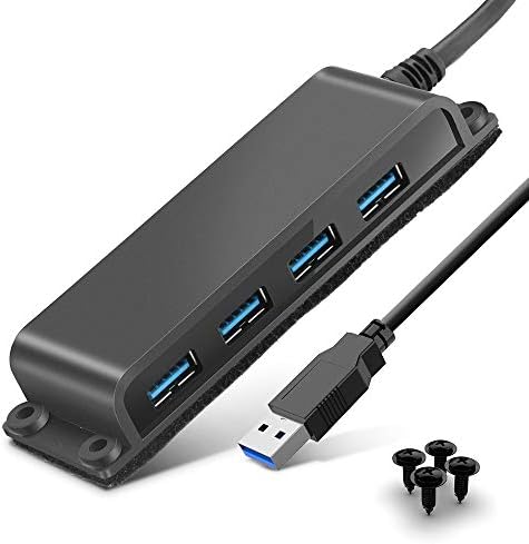 Enhance Your Workstation with the Surkit 4-Port USB 3.0 Portable Desk Hub – Versatile USB Data Hub Featuring 3.3 ft Cable for Seamless Connectivity with Mac Book, XPS, Surface Pro, and More – Perfect for Professionals and Students Alike!