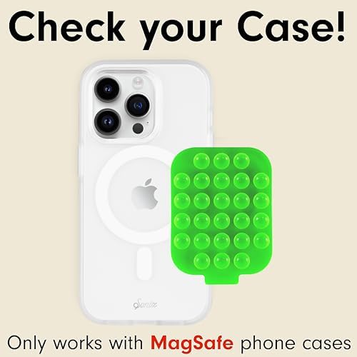 Sonix Magnetic Silicone Suction Cup Phone Mount for i Phone – Fluorescent Green Mag Safe Compatible Holder for Hands-Free Navigation and Streaming – Secure Grip, Easy Installation, and Vibrant Style for Your Vehicle Interior