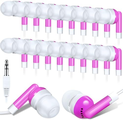 Bulk Konohan 100-Piece Earbuds – Individually Packaged 3.5 mm Headphones for Educational Settings – Lightweight, Durable Student Earphones Designed for Comfort in Classrooms, Libraries, and Learning Environments – Hygienic Black Design for Extended Use and Enhanced Focus