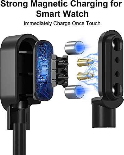 Effortless Power Management: HIRREO Military Smart Watch Rapid USB-C Magnetic Charger – High-Speed, Durable Charging Cable for Models FV14, I121, FV13, V99, FV15, DM1, DM2, EF7, TX1 – Optimal Travel Companion for Active Lifestyles