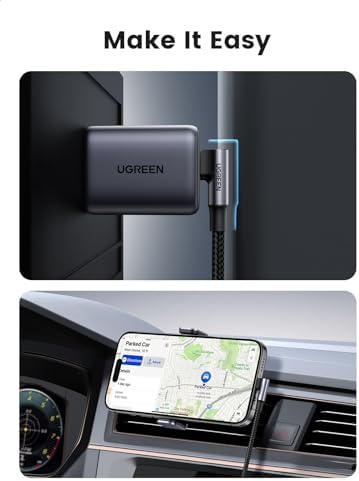 UGREEN 10 FT Right Angle USB C to USB C Cable – 100 W Fast Charging & Data Transfer for i Phone 16 Series, Mac Book Pro 2022, i Pad Pro 2022, Dell XPS, & Samsung Galaxy S24/S23 – Flexible 90-Degree Design for Effortless Connectivity and Enhanced Durability