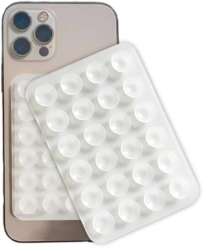Maximize Your Mobile Creativity: 2-Pack Sticky Silicone Suction Phone Grip with 24 Powerful Suction Cups for Secure Hands-Free Selfies and Videos – Compatible with i Phone, Samsung, and Android – Durable Black Accessory for Ultimate Versatility and Convenience