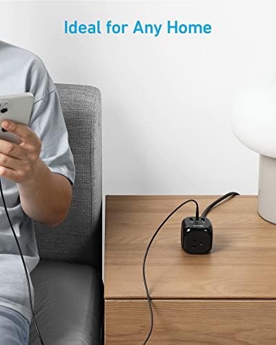 Anker 321 Power Strip: 20 W USB-C Fast Charger, 3 AC Outlets, 5 ft Extension Cord for i Phone 15 Series – Ideal Power Solution for Dorm Rooms & Home Offices with Enhanced Surge Protection and Efficient Power Delivery