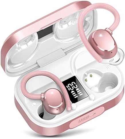 Unleash Your Sound with KT1 Bluetooth Earbuds: 120 Hours of Playtime, IPX7 Waterproof, Deep Bass 2.0 for Ultimate Sports Performance, Secure Earhooks for Active Lifestyles, Smart Digital Display for Battery Monitoring, Enhanced Device Compatibility – Perfect for Running, Gym Workouts, and Everyday Use