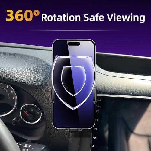 Revolutionary Jeep Wrangler Phone Mount for 2018-2024 Models – Versatile 360-Degree Adjustable Cradle for 4-7 Inch Smartphones – Ultimate Stability & Hands-Free Functionality for Safe Navigation – Quick Installation & Stylish Auto Accessory for Adventurers and Daily Drivers – Enhance Your Driving Safety Today