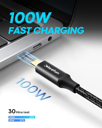 CLEEFUN 10 ft USB C Extension Cable – Unlock 100 W Fast Charging & 5 Gbps Data Transfer with Stunning 4 K Video Sync for Laptops, Tablets, and Phones – Premium Compatibility & Durable Design for Enhanced Connectivity Experience