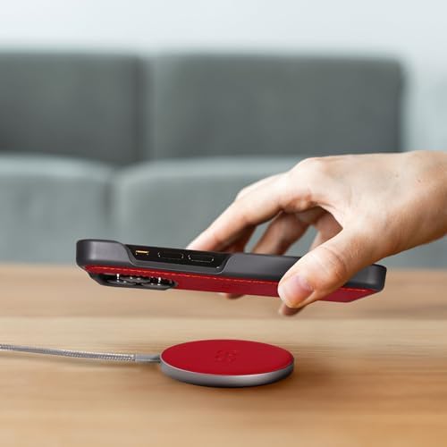 Dreem Empower Magnetic Wireless Charger Pad – High-Speed Mag Safe & Qi-Certified Charging Solution with Premium Vegan Leather Finish in Coffee – Effortless Device Alignment & Enhanced Overheat Protection for a Stylish, Tangle-Free Experience