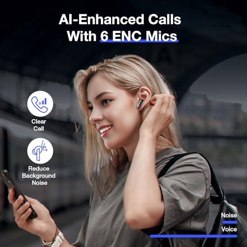 Linklike Premium Noise Cancelling Earbuds with Advanced 3-Mode Smart ANC – Unmatched Hi-Fi Sound with Deep Bass, 48.6 Hours of Playtime, Ergonomic Comfort for All-Day Wear, AI-Enhanced Call Clarity, Bluetooth 5.3 for Flawless Connectivity & Touch Controls – Ideal Solution for Audiophiles and Professionals