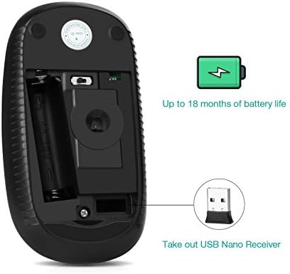 Sleek Vssoplor Wireless Mouse – Ultra-Slim Silent Optical Companion for Laptops & PCs | 2.4 GHz Nano Receiver, Perfect for Quiet Workspaces & Travel | Enhanced Compatibility for Windows, Mac & Linux
