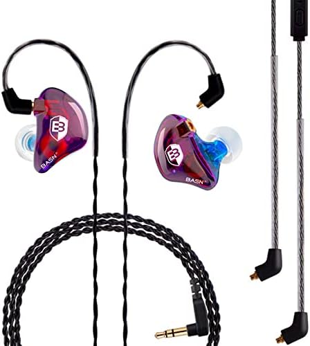 BASN Professional In-Ear Monitor Headphones for Musicians – High-Fidelity IEM Earphones with MMCX Connector and Pro Clear Colorful Design for Enhanced Audio Clarity and Comfort During Performances