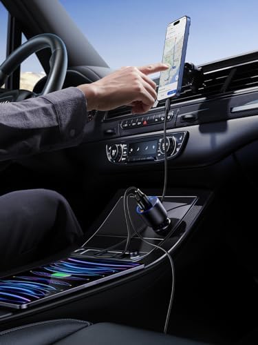 UGREEN 130 W USB-C Car Charger: Lightning-Fast Dual Port Adapter for i Phone 16/15/14, Galaxy S24/S23 Ultra, i Pad & Mac Book – Superior Compatibility for On-the-Go Power Solutions