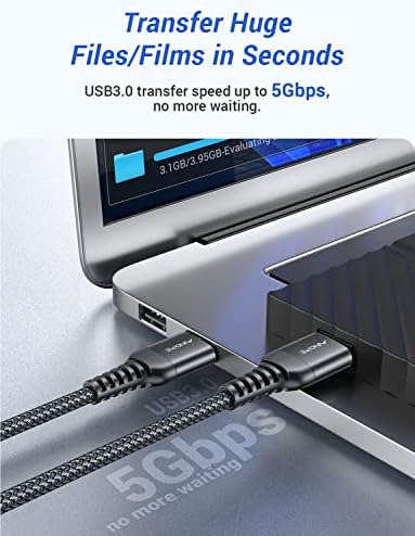 High-Speed AINOPE 2-Pack USB 3.0 A to A Male Cable – 6.6 FT Durable Male-to-Male Connection for KVM Switch, External Hard Drives, Laptops & TVs – Reliable Data Transfer Up to 5 Gbps for Enhanced Productivity and Versatile Use