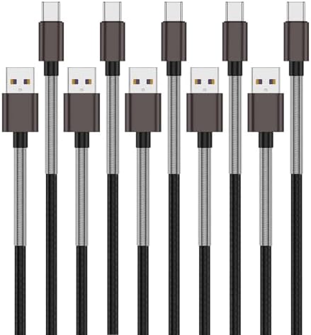 Cyven Premium 3 ft USB Type C Cable Duo Pack – Fast Charge & Data Transfer Cord, Durable TPE Construction, Compatible with Samsung Galaxy A Series, LG V Series, and More – Stylish Pink Design for Enhanced Performance and Versatility