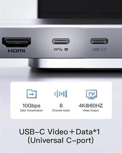 Inateck 10-in-1 USB C Docking Station – Ultimate 4 K 60 Hz HDMI Hub with RJ45 Ethernet and 100 W Power Delivery for Seamless Device Connectivity on Windows, Mac, and Linux – Optimize Your Workspace and Boost Productivity