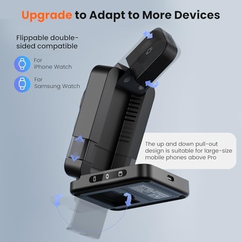 Revolutionize Your Charging Routine with the 3-in-1 Foldable Wireless Charger – Fast 15 W Mag-Safe Charging Station for Apple and Samsung Devices, Magnetic Stand for Phones, TWS Earbuds & i Watch, Portable Travel Companion for Ultimate Convenience and Efficiency