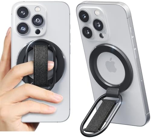 Revolutionize Your Smartphone Handling with the Mindsky Aluminum Alloy Mag Safe Phone Ring Holder – Ultimate Grip for i Phone 16 Pro Max/15/14/13/12 & Android Devices, Lightweight with Secure Finger Strap, Stylish Durability for Everyday Use and Enhanced Safety