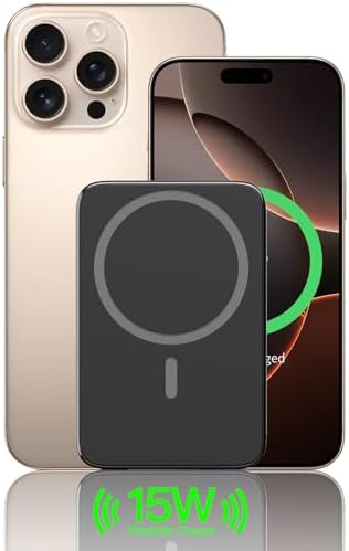 2025 Magnetic 15 W Slim Power Bank for i Phone – 5000 m Ah Magsafe Battery Pack with 20 W Fast Charging, Wireless Charger with LED Display for i Phone 12/13/14/15/16 Series – Ultimate Portability and Enhanced Charging Efficiency