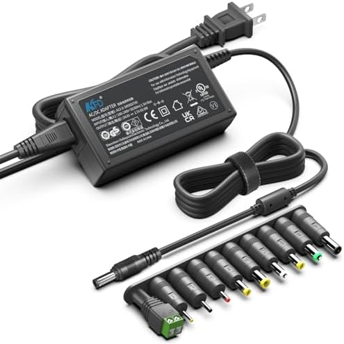 KFD 24 V Universal Power Adapter for Logitech Racing Wheels & Silhouette Cameo – Versatile Compatibility with 10 Connector Tips for Enhanced Device Performance & Reliability – Ideal for Scanners, Printers, and Soundbars – UL/CE/FCC/Ro HS Certified with 36-Month Warranty – Upgrade Your Power Supply Today!