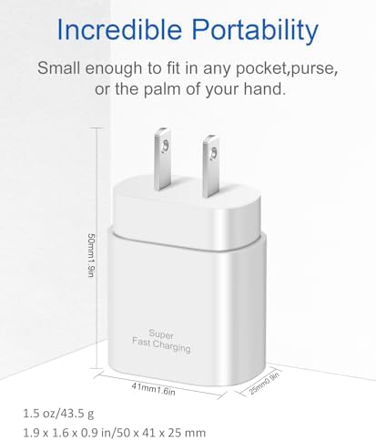 Experience lightning-fast charging with the 25 W Type C Charger for Samsung, featuring a 6 Ft Type C to C cable. This compact USB C Charger Block is meticulously engineered for optimal power delivery, ensuring your Galaxy S25 Ultra, S25, S24, S23, and Note 20 are charged efficiently without delay. Designed for modern lifestyles, its sleek black finish seamlessly integrates with your devices while the lightweight construction makes it ideal for travel. Enjoy peace of mind with advanced safety features that protect against overheating and overcharging. Elevate your charging routine and keep your devices ready for action with this essential accessory, perfect for home, office, or on-the-go use.