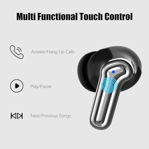 Elevate Your Audio Experience with Premium Bluetooth Wireless Earbuds for Samsung S25 Ultra, S24, S23, S22, S21 & i Phone 16 Series – Unmatched Hi-Fi Stereo Sound, Advanced Noise Cancellation, Touch Control, 40-Hour Playtime, and Crystal-Clear Call Microphone for Ultimate Listening Flexibility