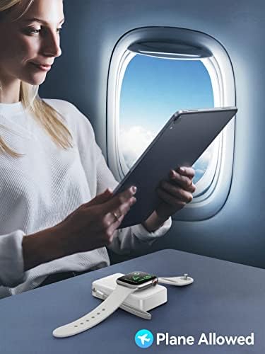 LVFAN 4000 m Ah Magnetic Wireless Power Bank for Apple Watch – Sleek Portable Charger Compatible with Series 1-10, SE, Ultra – Fast Charging Smartwatch Battery Pack for On-the-Go Convenience in Black