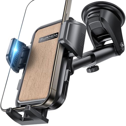 Ultimate Adjustable Windshield Phone Mount for Cars – Military-Grade Suction Cup Holder with Vent Hook, 360° Rotatable Design, Non-Slip Silicone Carbon Fiber for All Smartphone Models – Enhance Your Driving Safety & Hands-Free Convenience