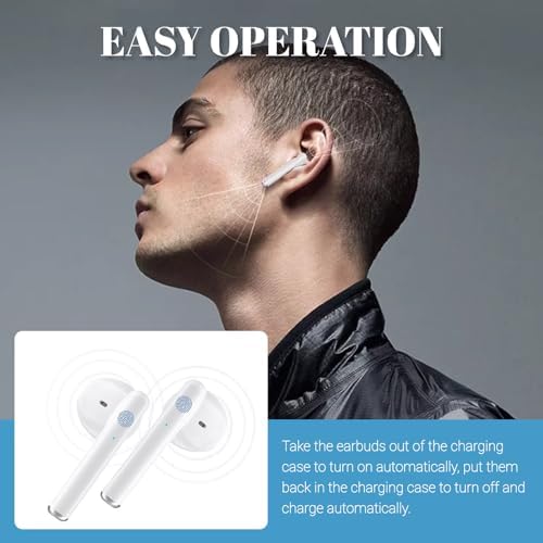 V77 Bluetooth 5.3 Noise Cancelling Earbuds – 80 Hours Standby, Touch Control Sports Headphones with Bass Stereo Sound, Ergonomic Fit & Power Display Charging Case – Ideal for Active Lifestyles and Immersive Audio Experiences