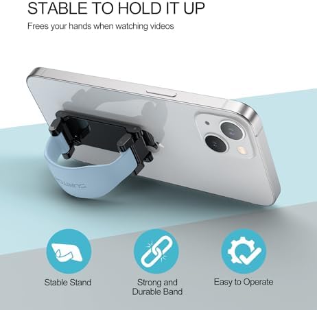 SURITCH 2-in-1 Silicone Phone Grip and Kickstand Holder – Universal Finger Loop Strap for Superior Stability and Comfort, Compatible with i Phone, Samsung, and Most Cases, 3.15″ Black – Premium Drop Protection and Effortless Hands-Free Viewing Solution