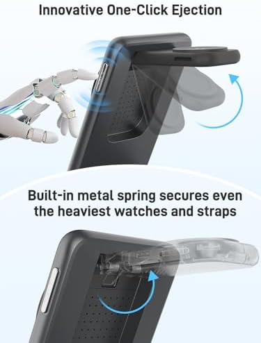 Ultimate 3-in-1 Magnetic Wireless Charger for Samsung – Foldable Mag Safe Charging Station for Galaxy S25 Ultra/S24, Galaxy Watch Ultra/7, and Galaxy Buds – Effortless One-Click Ejection Design – Enhanced Durability with Metal Spring Technology – Travel-Ready Convenience – Precision Magnetic Alignment for Seamless Charging Experience – Ideal Gift for Tech Enthusiasts – Exclusively Compatible with Samsung Devices, Check Compatibility Before Purchase