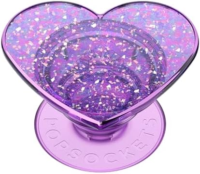 Elevate Your Smartphone Experience with the Mag Safe Compatible Pop Sockets Grip – Stylish Enamel Silver Heart Design, Magnetic Phone Stand & Secure Grip for i Phone, Ideal for Hands-Free Viewing & Effortless Wireless Charging, Customizable Swappable Top for Personal Flair