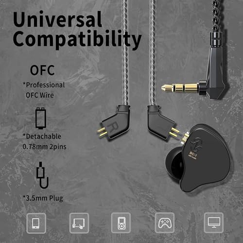 CCZ Melody Wired In-Ear Monitors with Detachable Cable – Superior Hi-Fi Bass Earbuds for Musicians and Singers, Featuring Dual-Driver Technology and Built-in Microphone, Stylish Green Finish for Stage and Studio Excellence