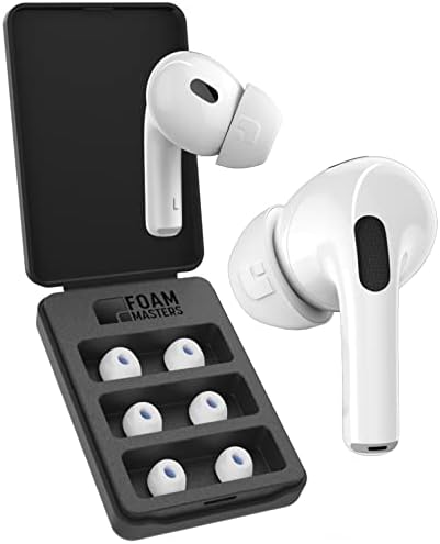Transform Your Air Pods Pro with Foam Masters Ultra-Premium Memory Foam Ear Tips | 3 Pairs in Black Magic Ver 6.0 | Unmatched Comfort & Secure Fit | Advanced Noise Cancellation for Enhanced Audio | Replacement Ear Buds S/M/L for Tailored Listening Experience | Elevate Your Sound Quality and Enjoy All-Day Wearability with Ergonomic Design