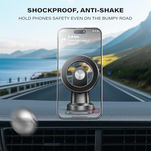 Dual Pack Magnetic Car Phone Holder – APPS2 Super Strong Adhesive Dashboard Mount for i Phone & Samsung – Ultimate Stability & Seamless Connectivity for Safe Driving – Effortless Installation & Enhanced Compatibility for All Smartphones – Designed for Modern Drivers