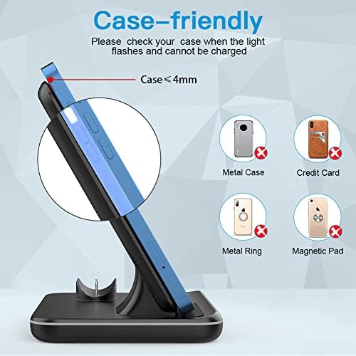 Ultimate 3-in-1 Wireless Charging Station for i Phone, Apple Watch & Air Pods – 15 W Rapid Power Delivery with Customizable LED Lighting – Space-Saving Design for Clutter-Free Desktops & Nightstands – Effortless Cable-Free Charging Experience!