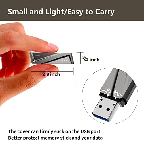SSK 128 GB USB Flash Drive – Ultra-Fast 550 MB/s Transfer Speed with USB 3.2 Gen2 & USB-C Adapter – Versatile External Solid State Drive for Smartphones, Mac Book Pro/Air, and More – Effortless File Access, Enhanced Compatibility & Portability