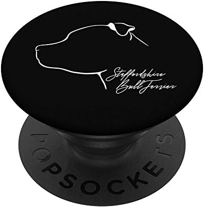 Proud Staffordshire Bull Terrier Staffy profile dog lover PopSockets PopGrip: Swappable Grip for Phones & Tablets – Enhanced Compatibility and Speed