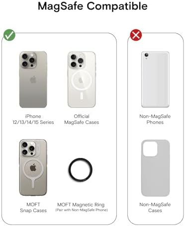 MOFT MagSafe Wallet Stand for iPhone 16/15/14/13/12 Series MagSafe Compatible Phone Stand with 3 Viewing Angles (Cool Gray) – Enhanced Compatibility and Speed